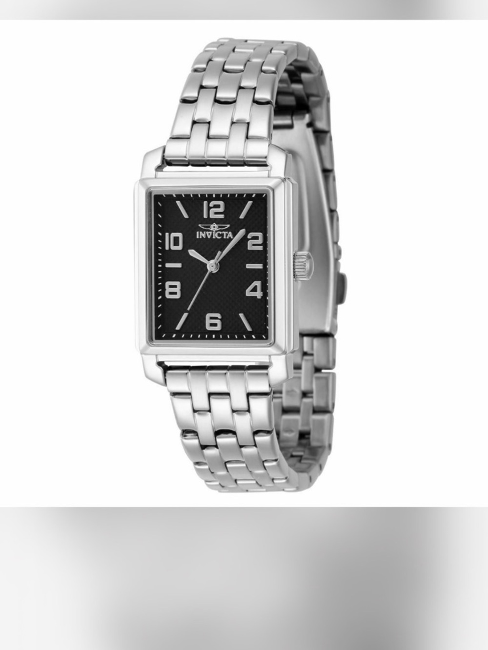 Invicta Silver Bracelet Watch with Black Dial